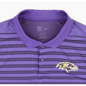 NWT Baltimore Ravens Nike Polo Mens Large Purple Striped NFL Dri-FIT Golf NEW